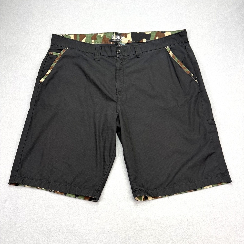 Blue Gear Mens Shorts Size 44 (47x11.5 Fit)‎ Baggy Black & Camo Utility Pocket